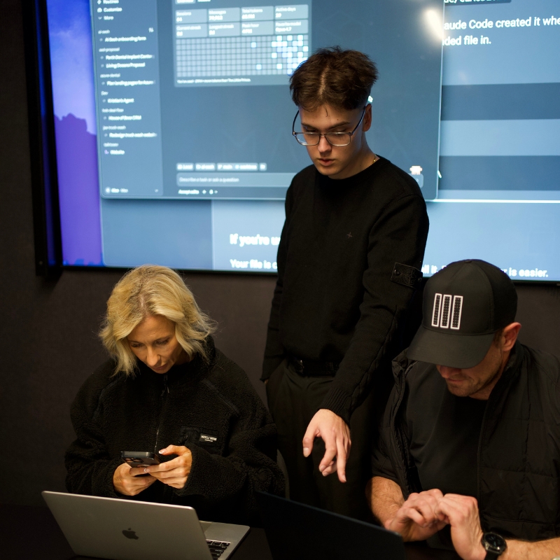 Kristian working through an AI build with a team